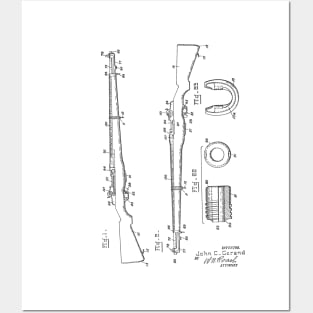 Semi-Automatic Rifle Vintage Patent Hand Drawing Posters and Art